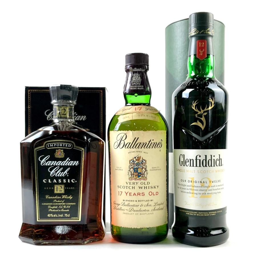 Glenfiddich & Canadian Club 12年ウイスキー合計3本 Glenfiddich & Canadian Club 12年ウイスキー合計3本 Glenfiddich