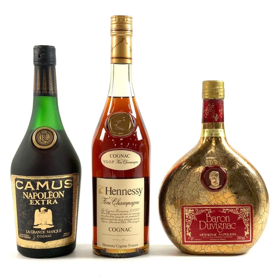 値下げ　洋酒３本セット　CAMUS CROUN  IW HARPER CAMUS（カミュ） 3本 ヘネシー バロンドゥヴィニャック コニャック