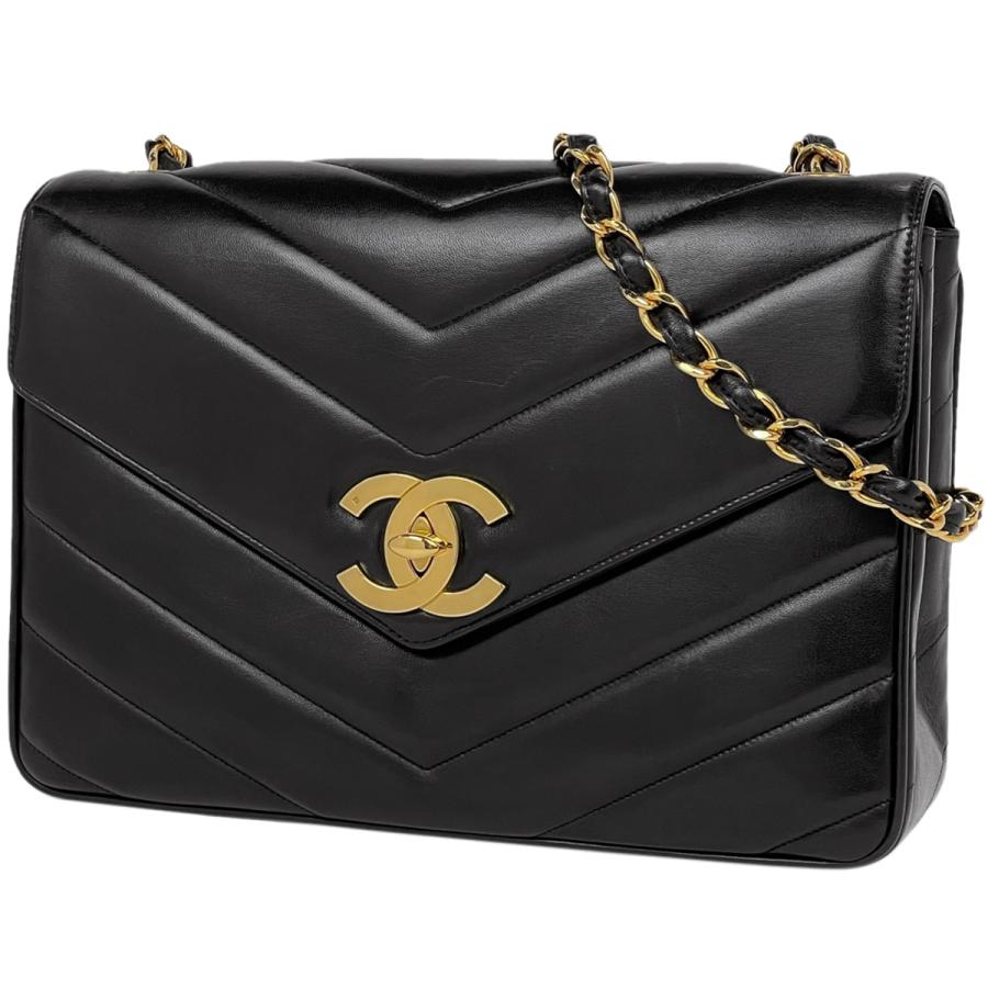 CHANEL シャネル Vステッチ チェーン ショルダーバッグ ココマーク  