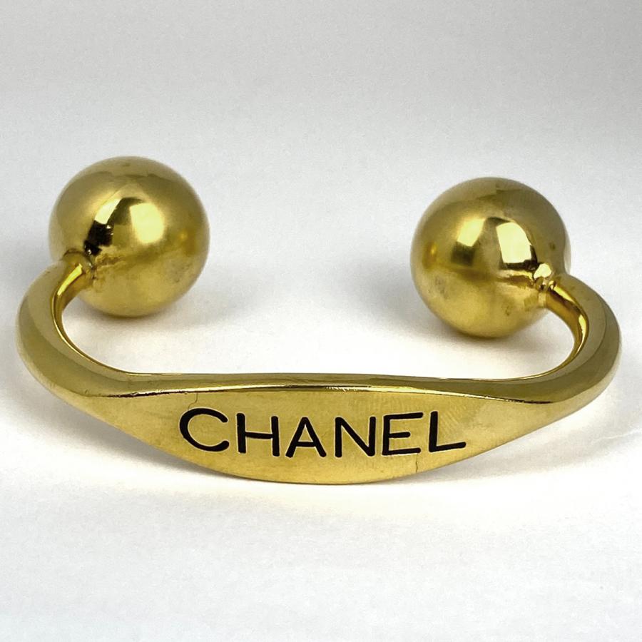 シャネル CHANEL ロゴ バングル GP 人気 アクセサリー 美品 CHANEL シャネル ロゴ バングル 腕輪 GP ゴールド レディース