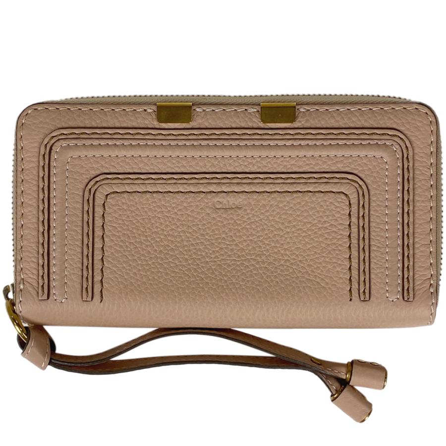 Chloe クロエ マーシー ラウンドファスナー 長財布 ロゴ レザー  