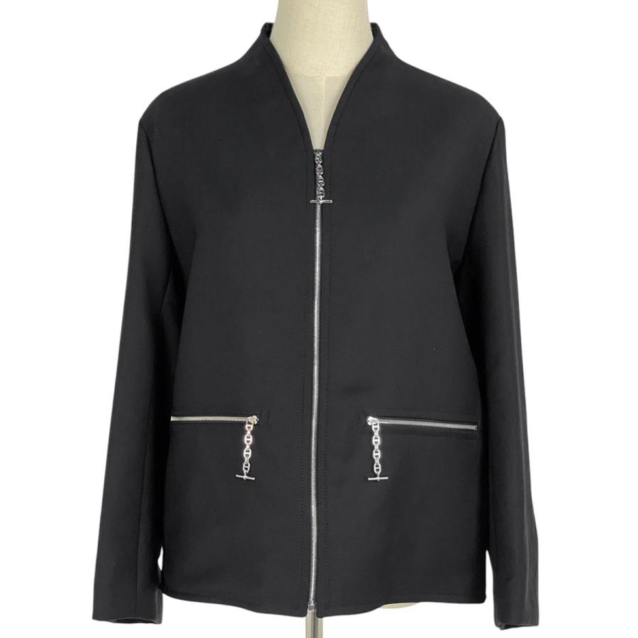 HERMES エルメス　マルジェラ期　シェーヌダンクル　ノーカラージャケット HERMES（エルメス） シェーヌダンクル ノーカラージャケット ジップ