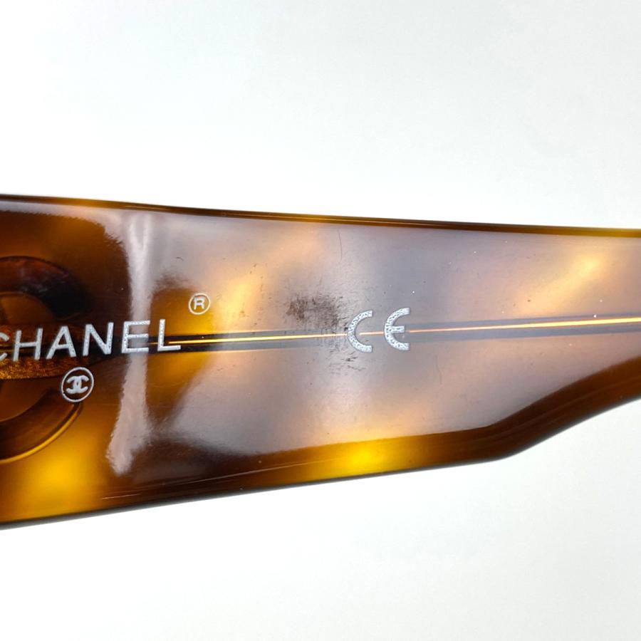 シャネル CHANEL ココマーク サングラス デミ柄 CC アイウェア サングラス プラスチック ブラウン 05246 レディース 中古  ラッピング可｜kaipre｜04