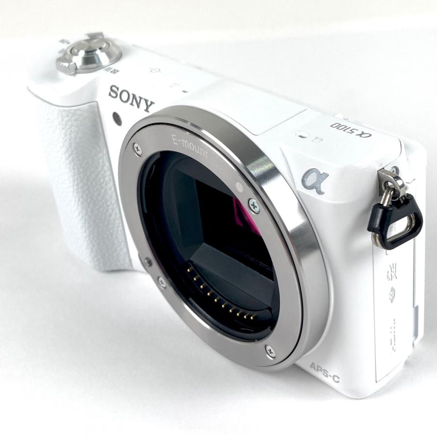 美品 Sony ソニー α5100 パワーズームキット ホワイト ミラーレス一眼 ソニー SONY α5100 パワーズームレンズキット ILCE-5100L ホワイト