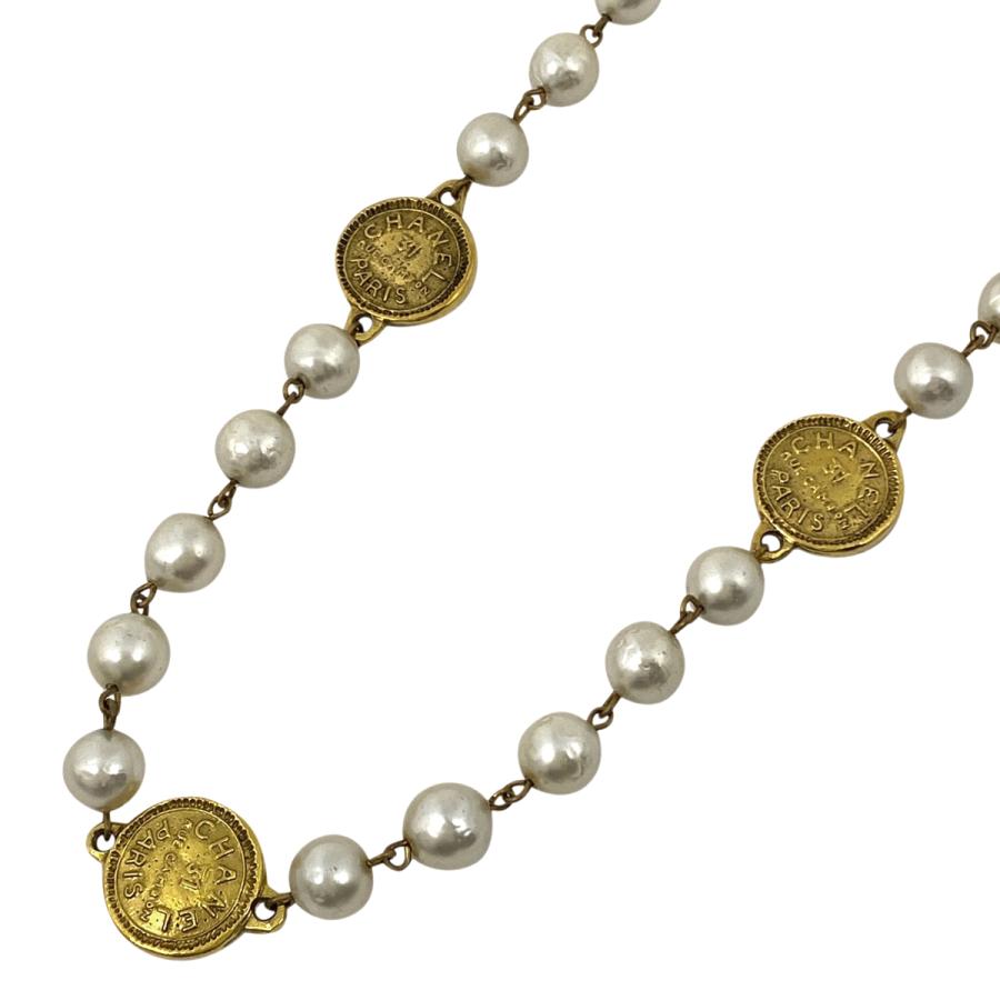 CHANEL シャネル ロゴ フェイクパール ネックレス ロング 31 RUE 