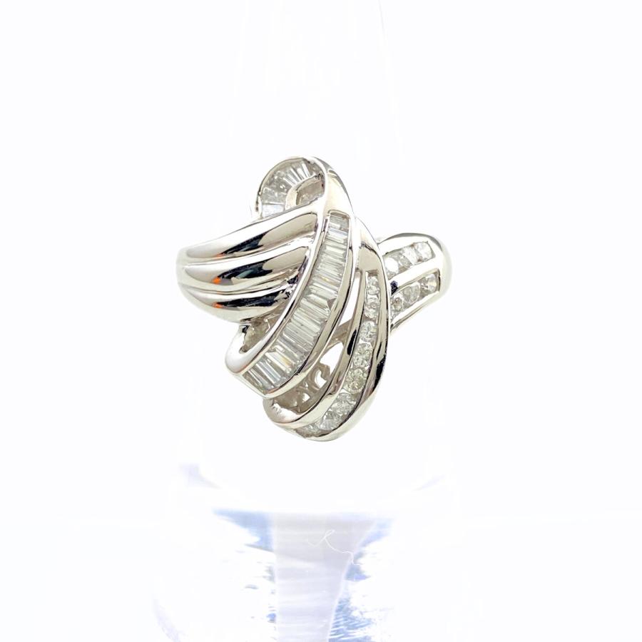 メレダイヤ デザインリング プラチナ 指輪 リング 13号 Pt900  