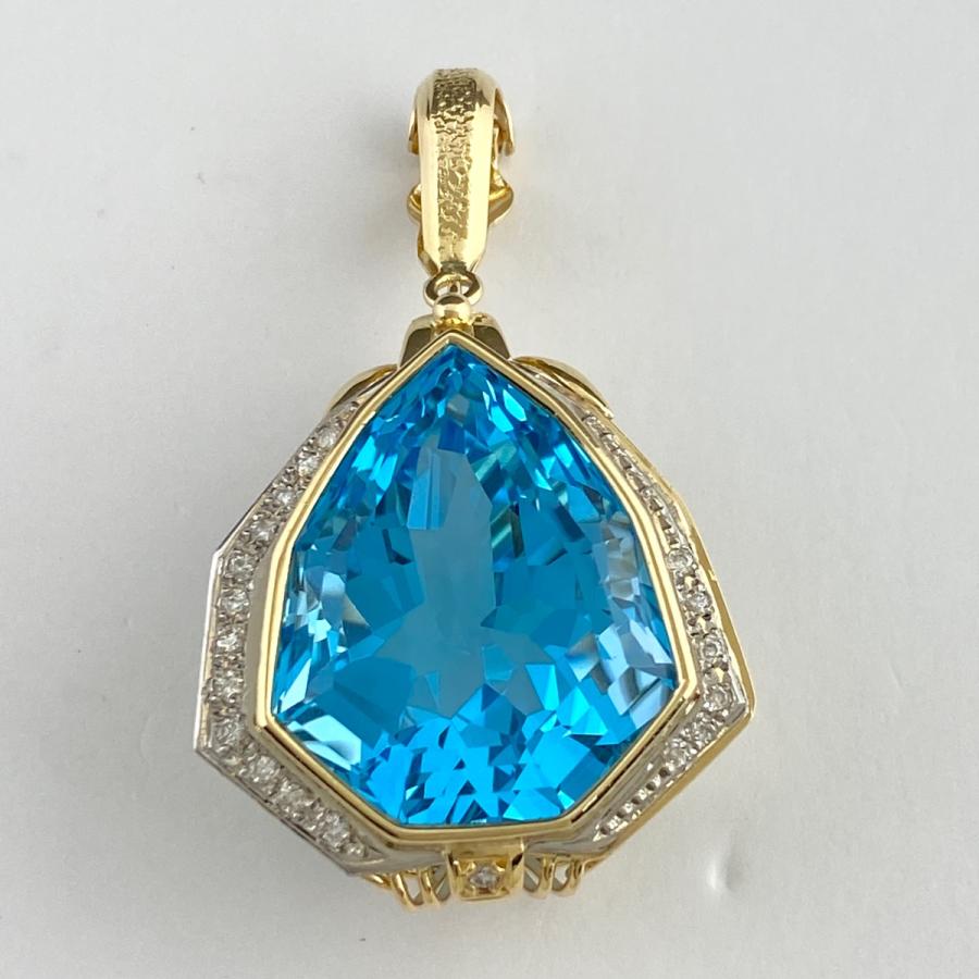 ブルートパーズ ペンダントトップ YG イエローゴールド プラチナ