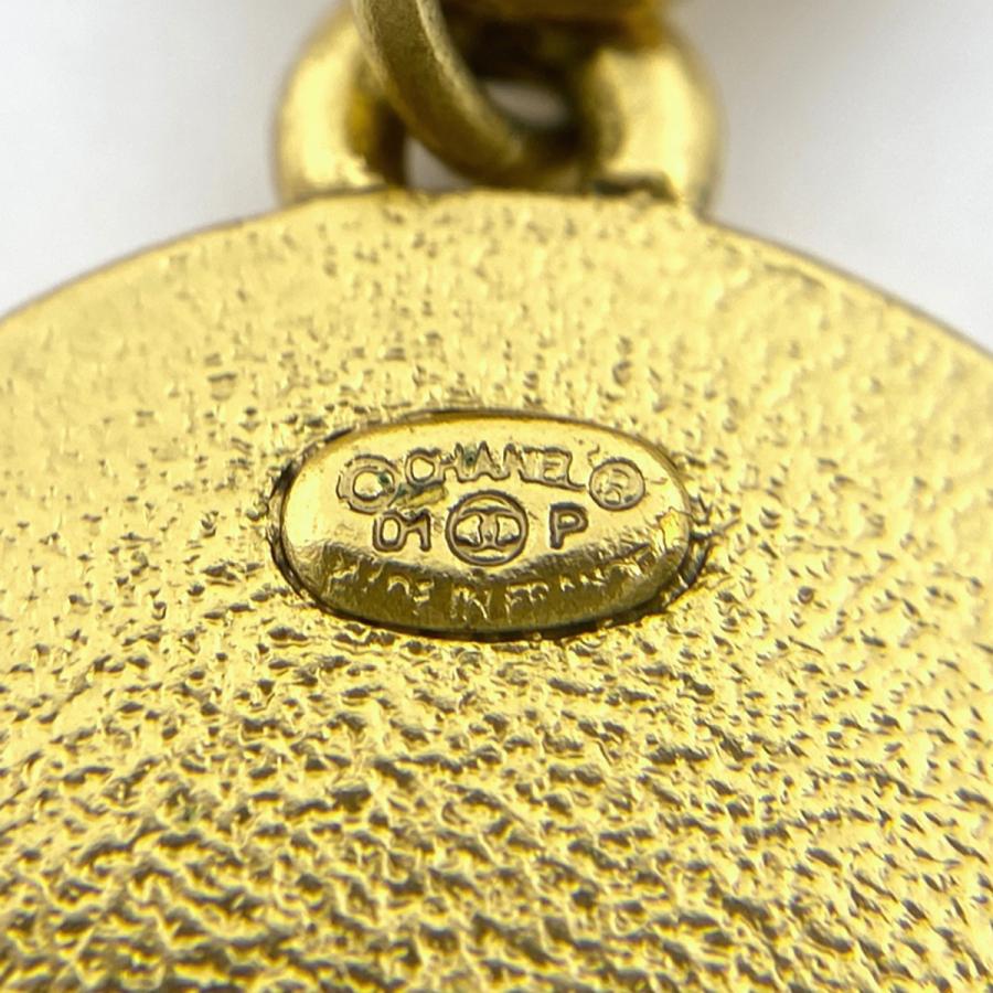 CHANEL シャネル ココマーク ピアス ラウンド スター GP サーモン  