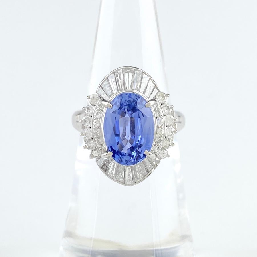 ブランド登録なし サファイア デザインリング プラチナ 指輪  