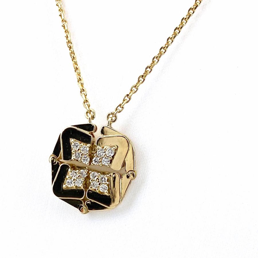 メレダイヤ デザインネックレス YG イエローゴールド ペンダント  