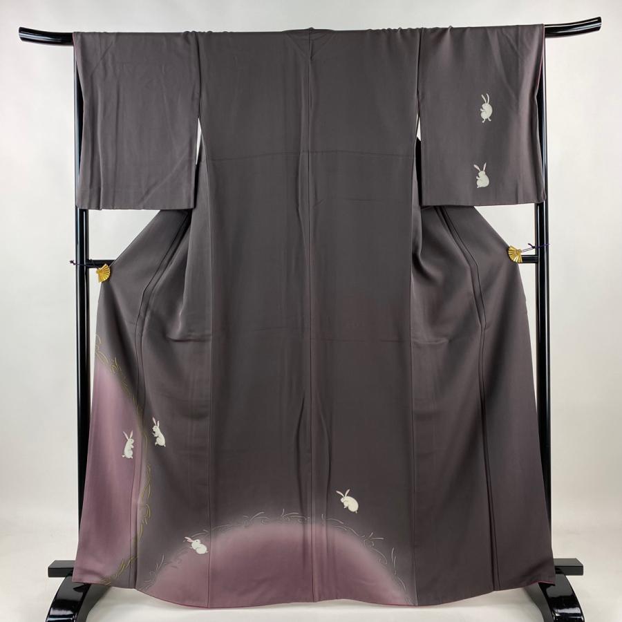 付下げ 身丈166.5cm 裄丈67.5cm L 袷 やまと うさぎ 幾何学 染め分け  