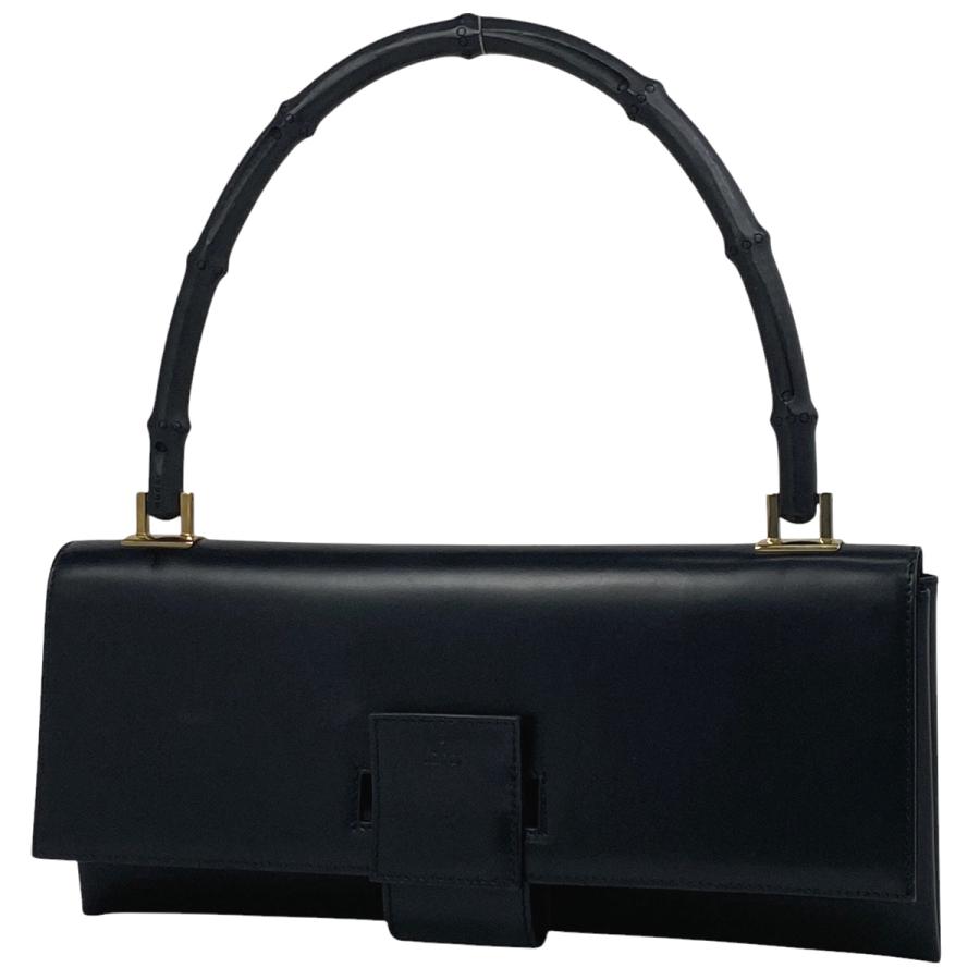 GUCCI グッチ ワンショルダーバッグ 肩掛け バンブー レザー ブラック