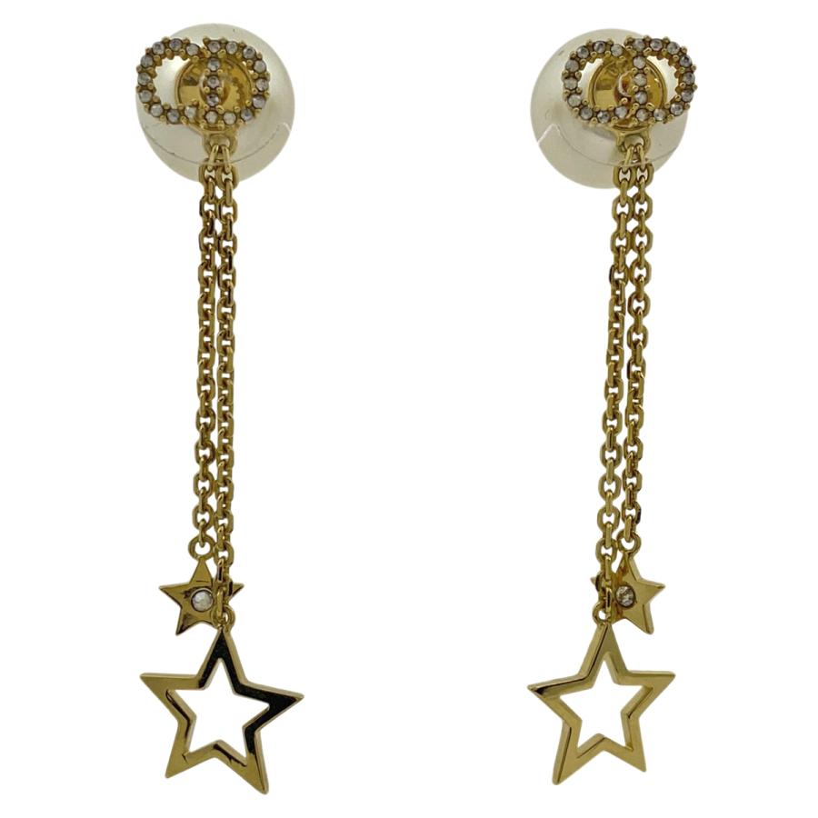 クリスチャンディオール Christian Dior ロゴ フェイクパール ピアス  