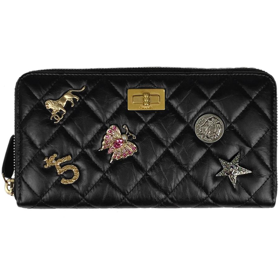 シャネル CHANEL 2.55ライン ココマーク ラウンドファスナー 長財布 