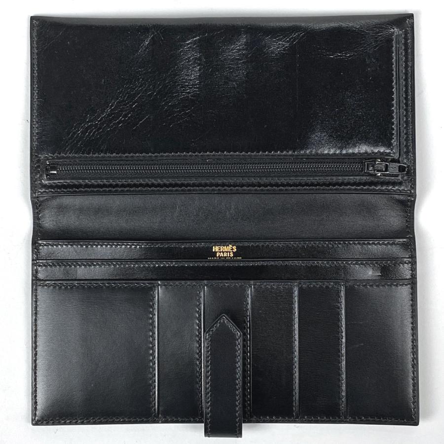 エルメス HERMES ベアン クラシック Hロゴ 長財布 ボックスカーフ 