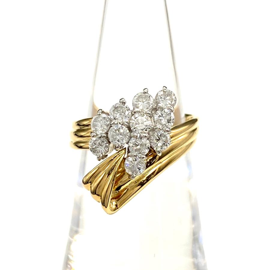 メレダイヤ デザインリング YG イエローゴールド プラチナ 指輪 リング