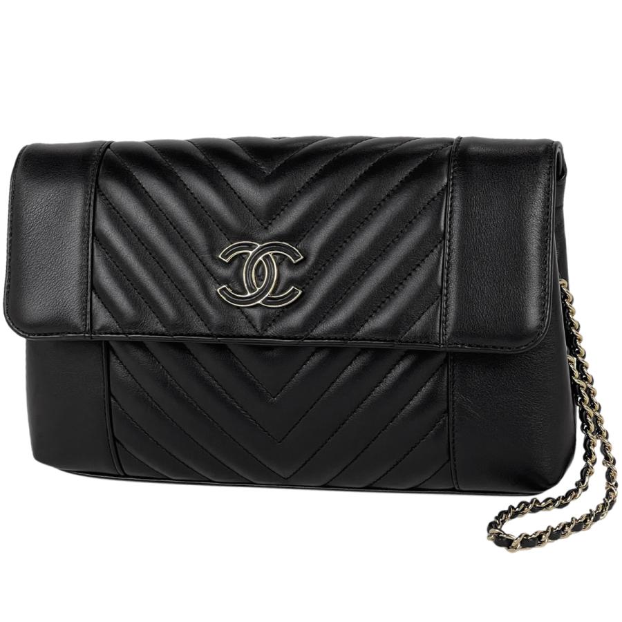 CHANEL シャネル Vステッチ チェーン クラッチバッグ ココマーク CHANEL シャネル Vステッチ チェーン クラッチバッグ ココマーク