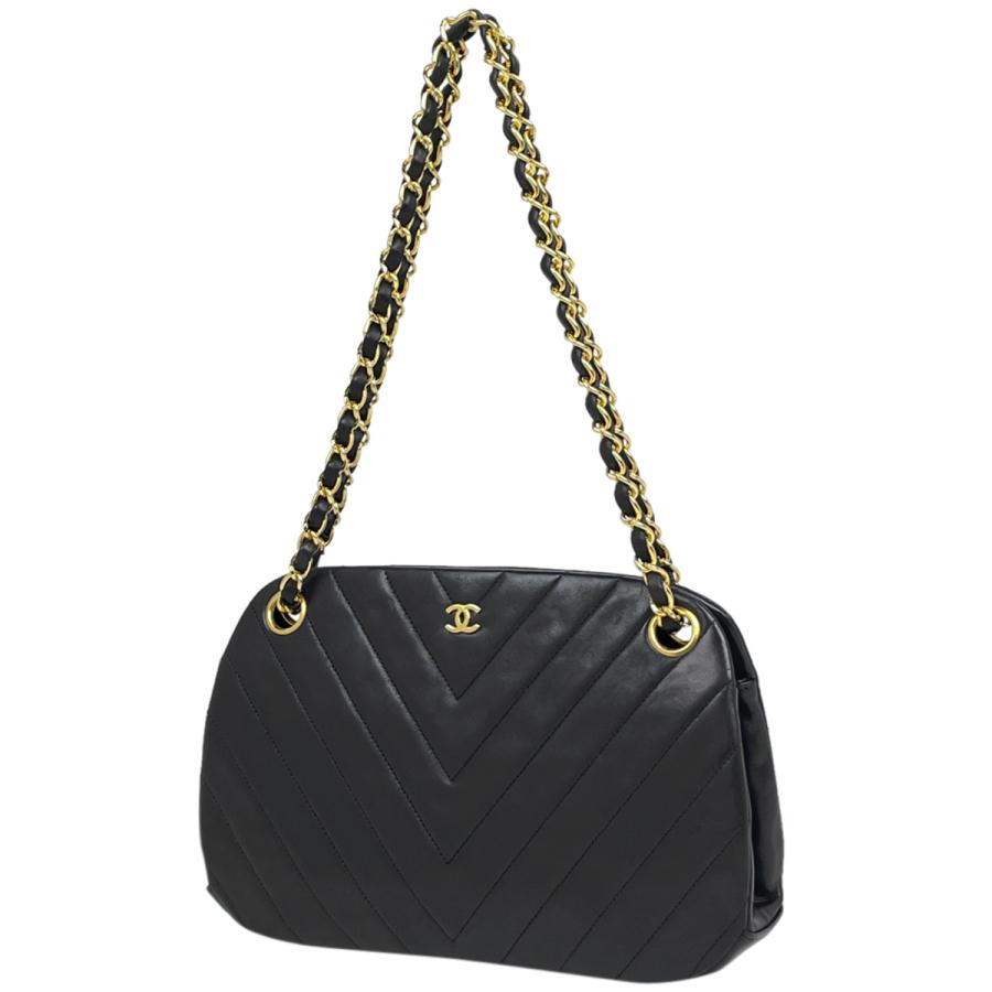CHANEL シャネル Vステッチ チェーン ショルダーバッグ ココマーク CC