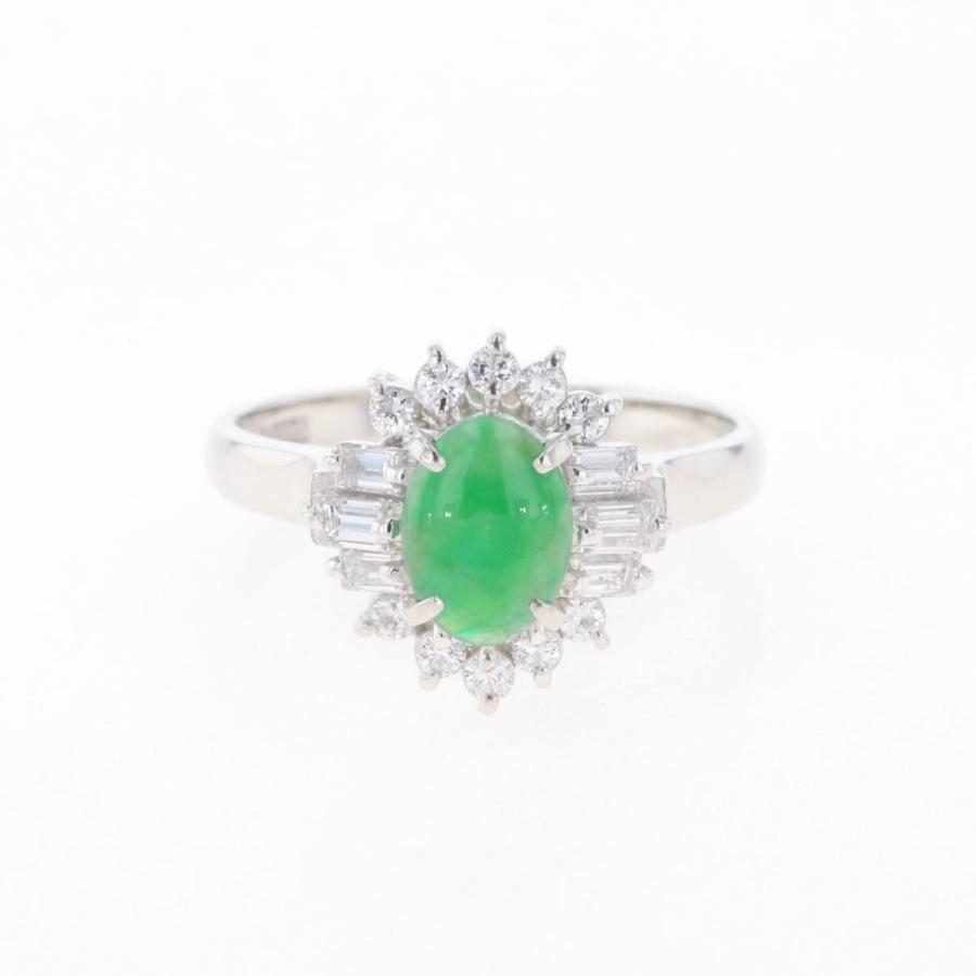 pt900 翡翠リング　ジャンク品　中古品 10号 翡翠 リング・指輪 Pt900プラチナ 7.7g レディース 【中古