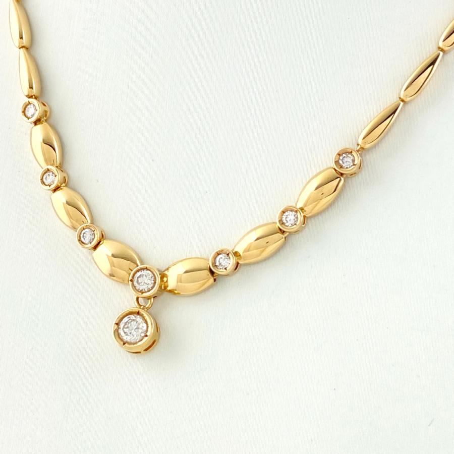 メレダイヤ デザインネックレス YG イエローゴールド ネックレス K18  