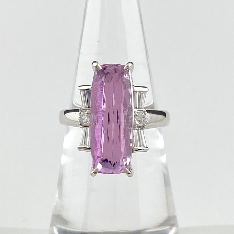 インペリアルトパーズ デザインリング プラチナ 指輪 メレダイヤ  