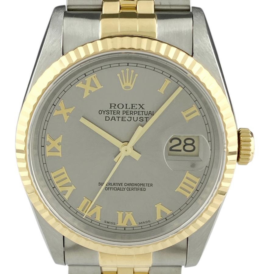 ROLEX ロレックス デイトジャスト 16233 腕時計 SS YG 自動巻き グレー 