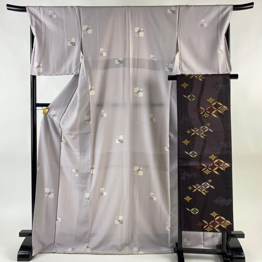 小紋 身丈172cm 裄丈69.5cm L 袷 名古屋帯セット うさぎ 瓢箪 薄紫 正絹 秀品 中古 : リユースセレクトショップバイセル ...