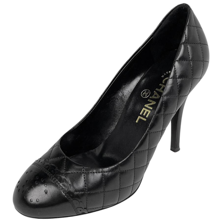 シャネル CHANEL マトラッセ キルティング パンプス ハイヒール 黒