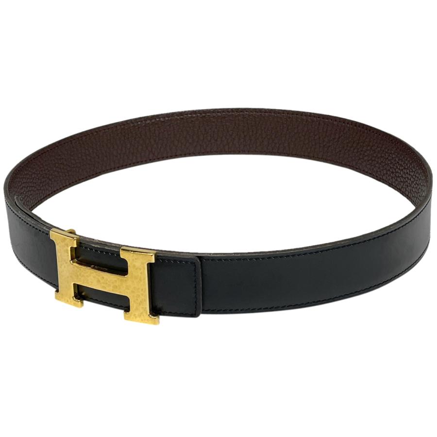 ■美品■ HERMES エルメス ボックスカーフ レザーベルトのみ ブラック □美品□ HERMES エルメス ボックスカーフ レザーベルトのみ ブラック