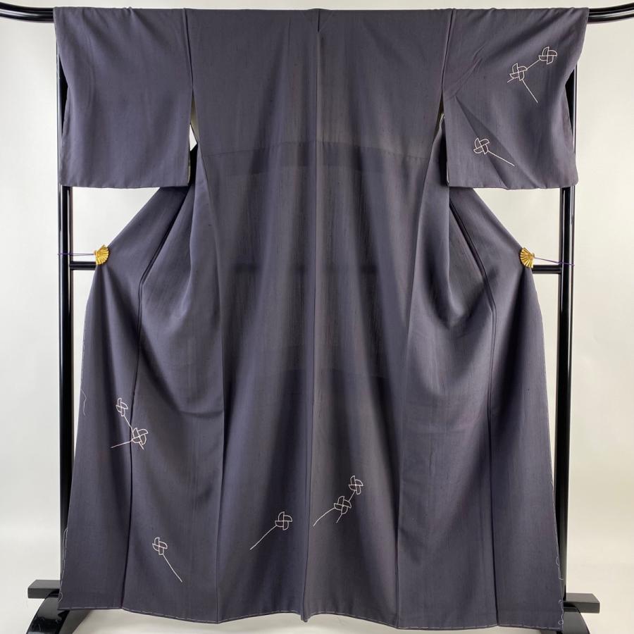 訪問着 身丈152cm 裄丈64cm M 袷 滝泰 落款 花 波 銀通し 