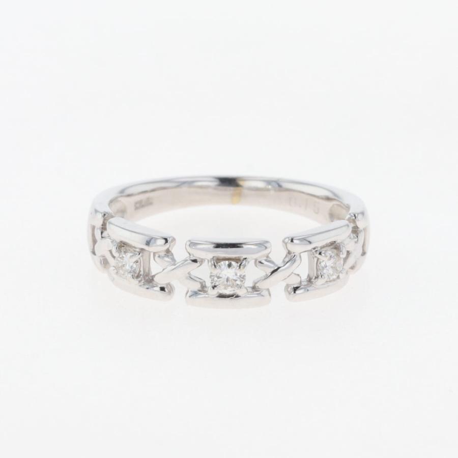 メレダイヤ デザインリング プラチナ 指輪 リング 10.5号 K18 WG  