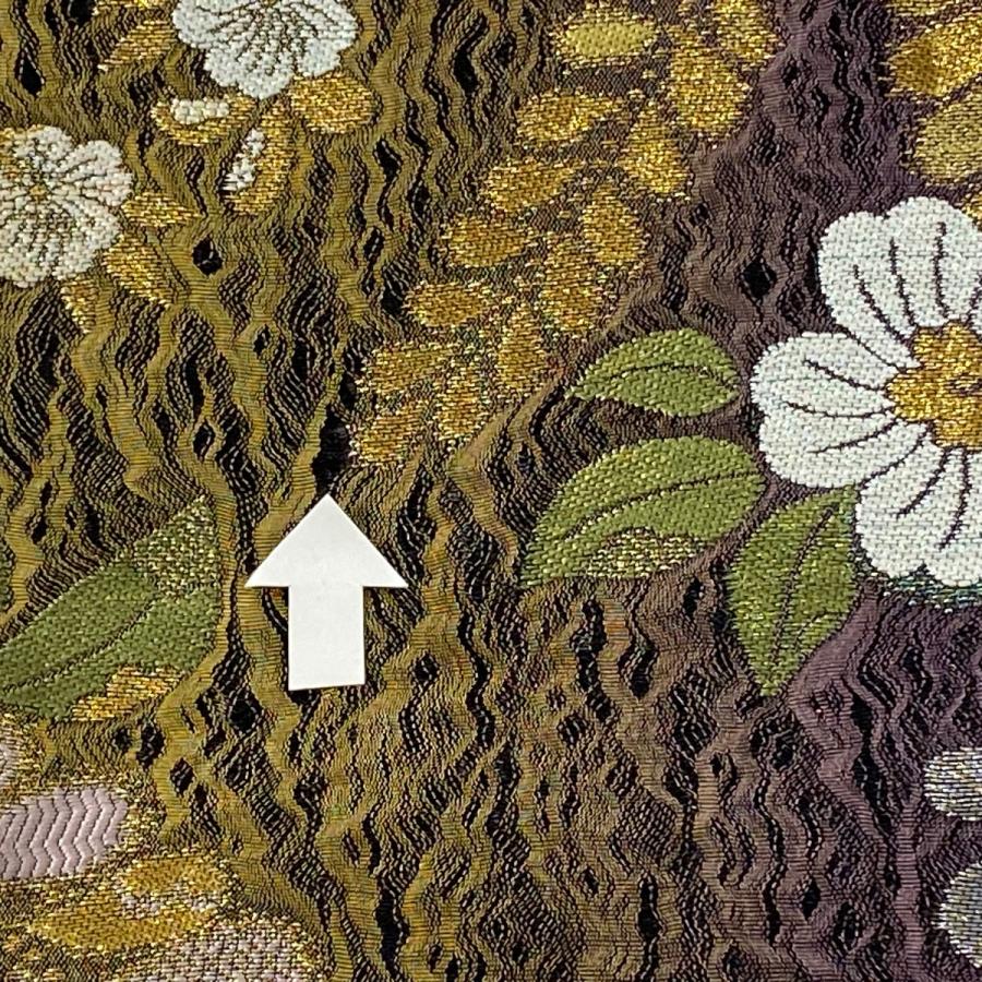 袋帯 美品 名品 やまと 辻が花柄 有職文様 金銀糸 箔 紫 六通 正絹