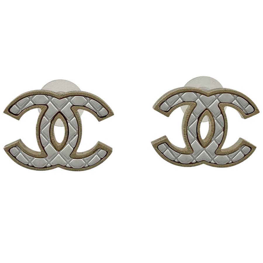 シャネル CHANEL ココマーク ピアス マトラッセ コンビ ピアス GP 