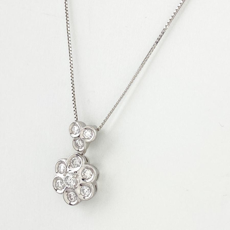 クローバーモチーフ デザインネックレス Pt900 【中古】 