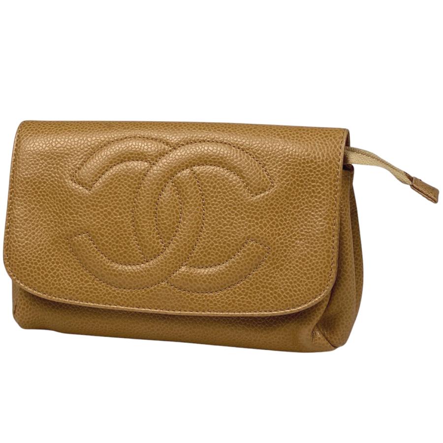 CHANEL ココマーク キャビアスキン ミラー付 メイクポーチCC 139