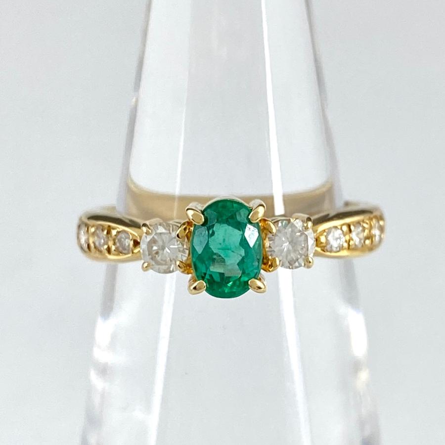 タサキ TASAKI エメラルド デザインリング YG イエローゴールド 指輪  