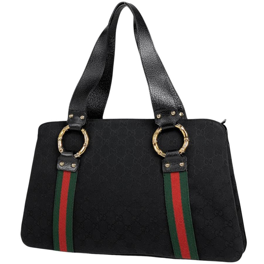 GUCCI グッチ GG柄 トートバッグ ウェブ ハンドバッグ メタルバンブー  