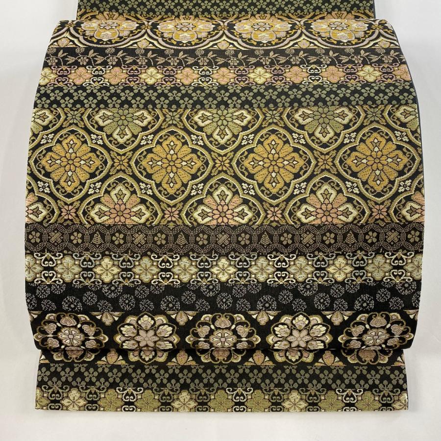 袋帯 名品 箔屋清兵衛 落款あり 悠久の美 名物裂文様 華文 箔 刺繍 焦  