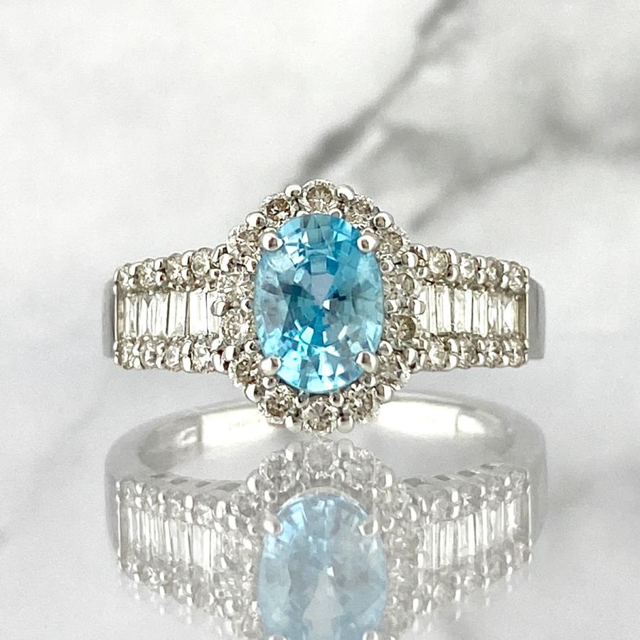 セレクトジュエリー ブルートパーズ デザインリング プラチナ 指輪  