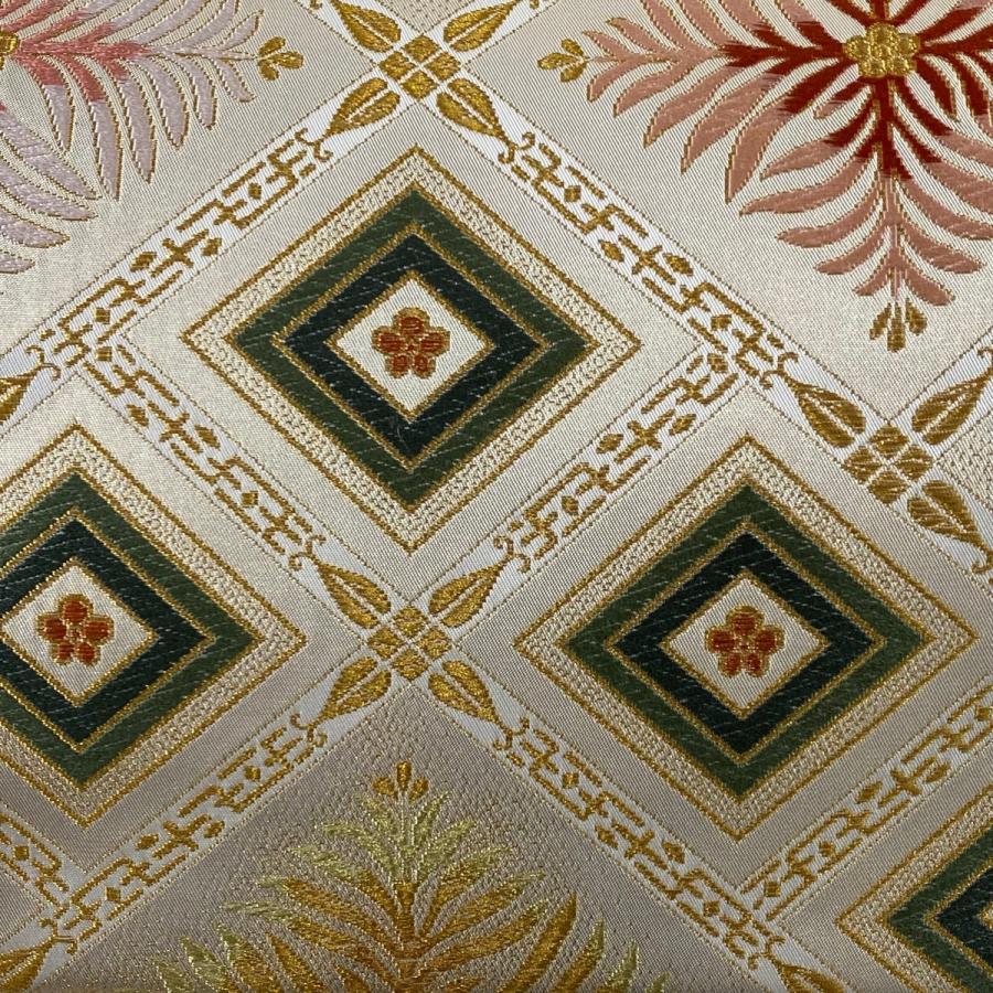 袋帯 美品 逸品 北出与三郎 落款あり 松菱吉祥文 金糸 唐織 薄 袋帯 美品 逸品 北出与三郎 落款あり 松菱吉祥文 金糸 唐織 薄