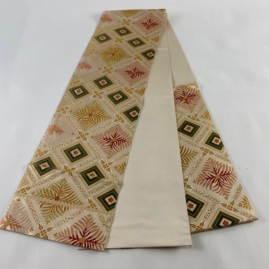 袋帯 美品 逸品 北出与三郎 落款あり 松菱吉祥文 金糸 唐織 薄 袋帯 美品 逸品 北出与三郎 落款あり 松菱吉祥文 金糸 唐織 薄
