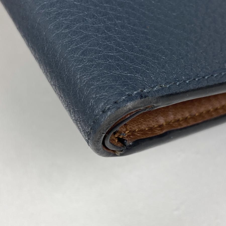 LOEWE ロエベ アナグラム 二つ折り財布 レザー ネイビー LOEWE ロエベ アナグラム 二つ折り財布 レザー ネイビー