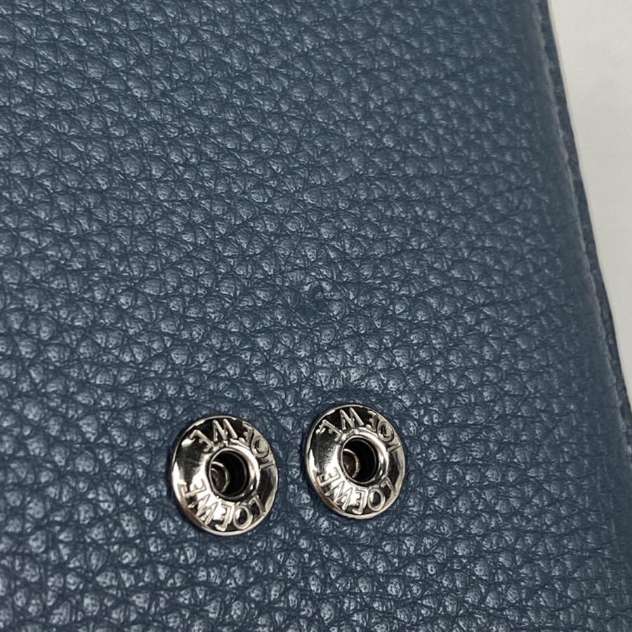 LOEWE ロエベ アナグラム 二つ折り財布 レザー ネイビー LOEWE ロエベ アナグラム 二つ折り財布 レザー ネイビー
