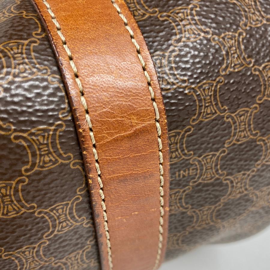 CELINE セリーヌ マカダム柄 ハンドバッグ 円筒型 バレルバッグ 