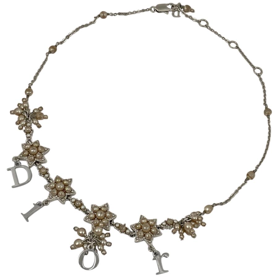 クリスチャンディオール Christian Dior ロゴ パール ネックレス  