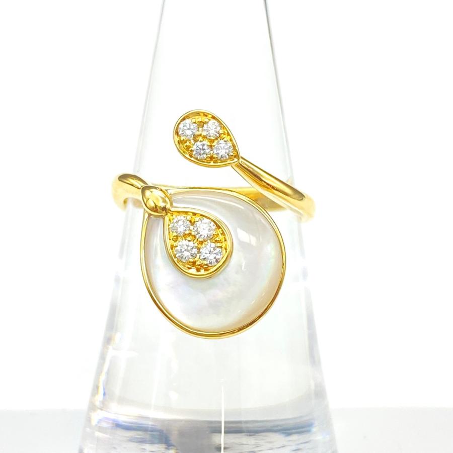 ジュネ Jeunet シェル デザインリング YG イエローゴールド 指輪  