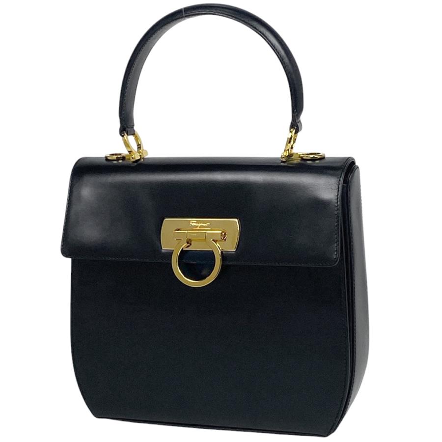 サルヴァトーレフェラガモ ヴァラ ハンドバッグ ファブリック ブラック ferragam-030_02a1.jpg