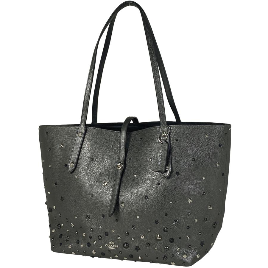 COACH（コーチ） ロゴ トートバッグ スタッズ ターンロック