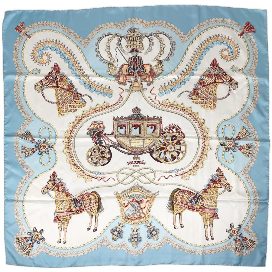 エルメス HERMES カレ 90 paperole パプロール 馬車 スカーフ シルク 