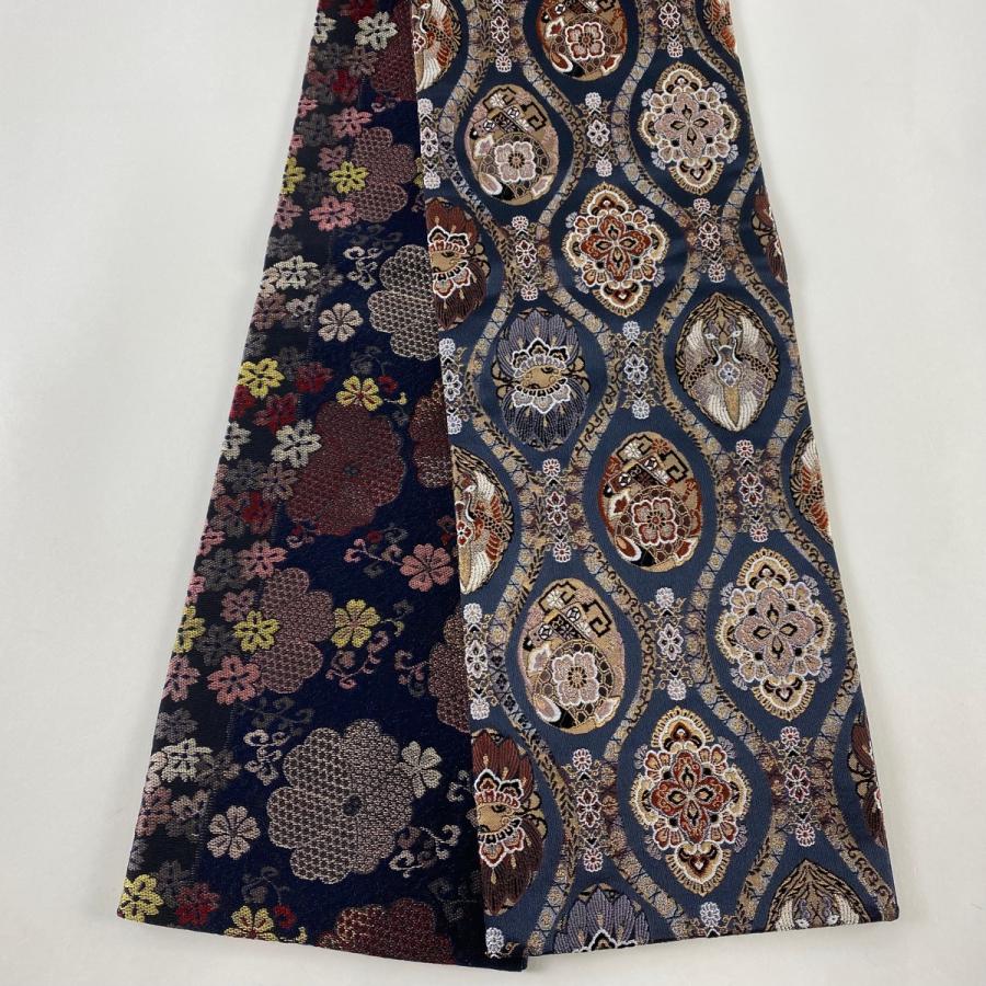 半幅帯 美品 優品 立涌 華文 箔 黒 正絹 中古 : リユースセレクト  